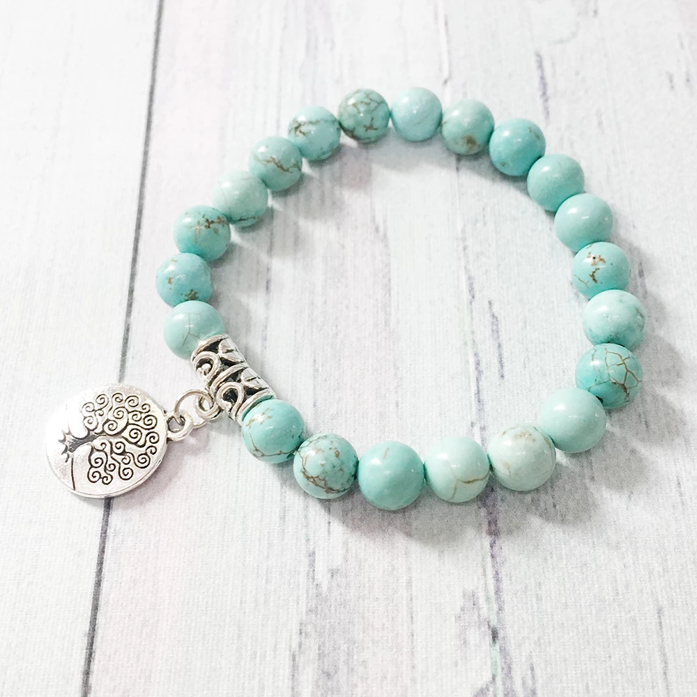 Tree of Life Turquoise Tumbled Healing Stone – Jewelry Gift Ideas — 1