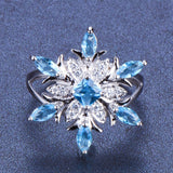 Fashion Blue Star Zircon Flower Rings – Stylish Gifts — 4