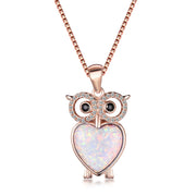 Platinum Opal Owl Necklace Exquisite and Cute – Jewelry Gift Ideas — 6