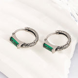 Fashion Crater Texture Green Stone Earrings – Stylish Gifts — 9