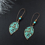 Fashion Retro Hollow Leaf Alloy Earrings Long – Stylish Gifts — 1