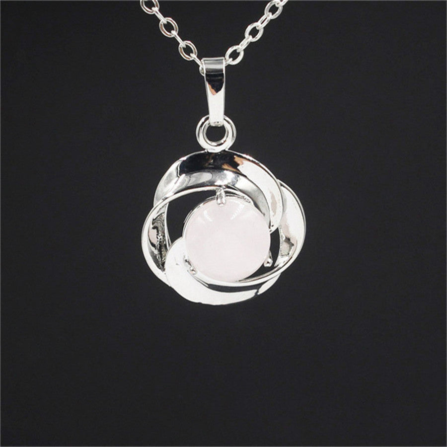 Natural Crystal Small Flower Pendant Necklace – Jewelry Gift Ideas — 1