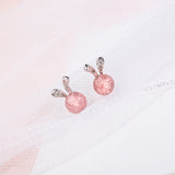 Cute Little Rabbit Strawberry Crystal Earrings – Gifts for Pet Lovers — 4
