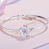 Crstal Flower Leaf Cuff Bracelet – Jewelry Gift Ideas — 5