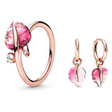Pink Murano Fallen Leaves Ring + Earrings – Everyday Gifts — 7