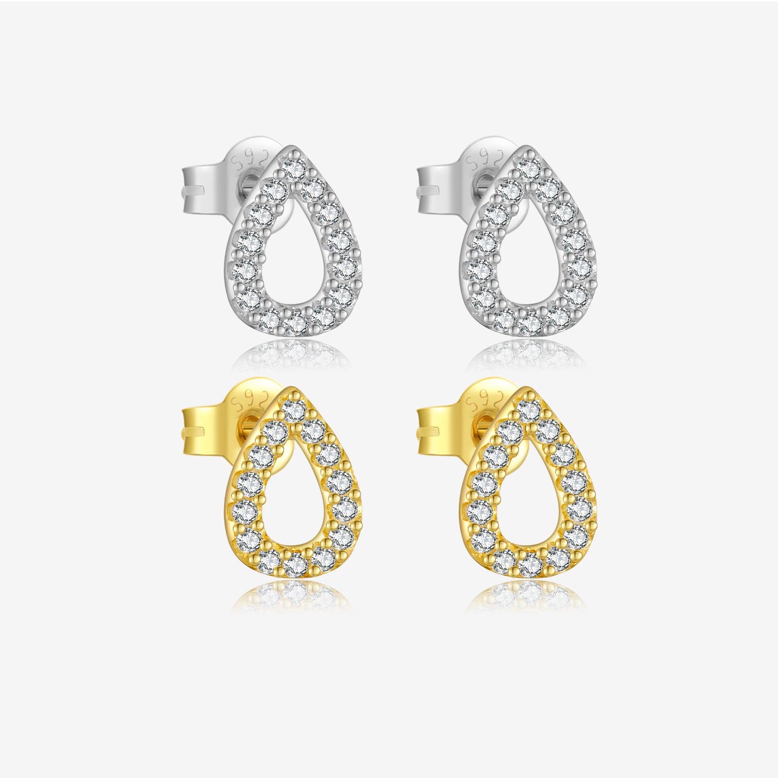 S925 Sterling Silver Drop Zircon Stud Earrings – Gifts for Her — 1