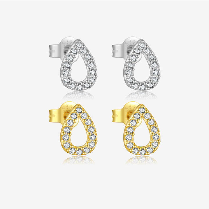 S925 Sterling Silver Drop Zircon Stud Earrings – Gifts for Her — 1