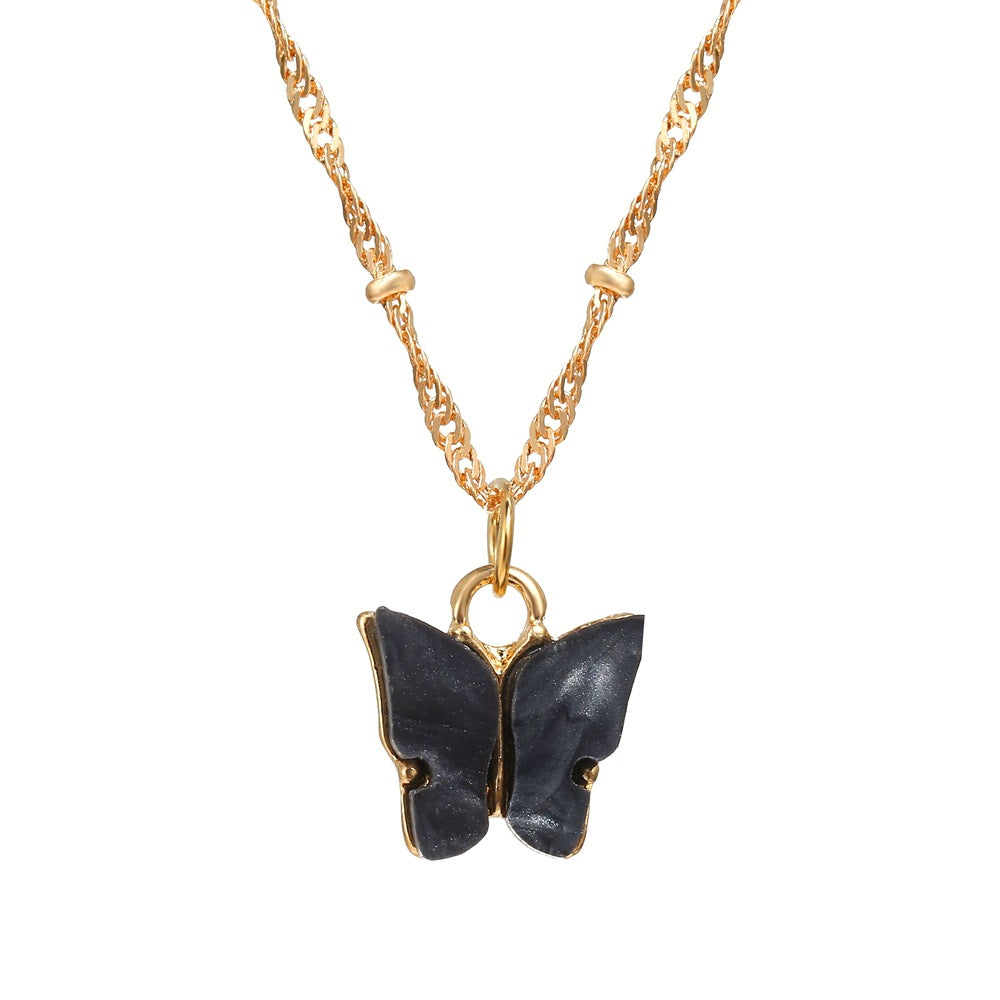 Sweet Acrylic Butterfly Pendant Necklace Simple – Jewelry Gift Ideas — 1