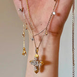 Cross Double Color Gold Pendant Necklace – Jewelry Gift Ideas — 7