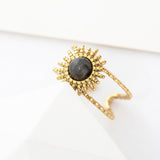 Sun Flower Glitter Stone Ring Stainless Steel Fashion – Stylish Gifts — 4