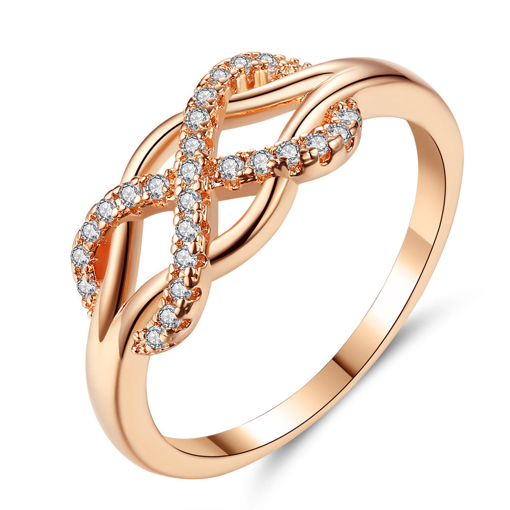 Number 8 twisted micro inlaid zircon ring – Gift Ideas — 1