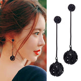 Personalized Black Hollow Bird's Nest Earrings – Meaningful Gifts — 4