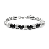 Tiger Eye Titanium Steel Men's Bracelet Trendy – Jewelry Gift Ideas — 5
