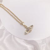 Classic Full Diamond Simple Shiny Saturn Pendant – Jewelry Gift Ideas — 17