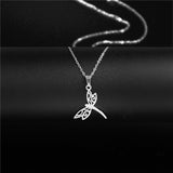 Stainless Steel Dragonfly Necklace Glossy – Jewelry Gift Ideas — 3
