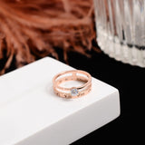 Double Titanium Steel Rose Gold Plated Ring – Meaningful Gifts — 3