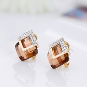 Pure Silver Stud Earrings Crystal Earrings Super Flash – Gifts for Her — 7