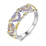 Popular Color Micro Inlay Heart-Shaped Ring – Practical Gifts — 1