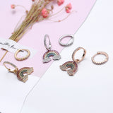 Rainbow Cloud Earrings Women Micro Zircon Asymmetrical – Gifts for Her — 3