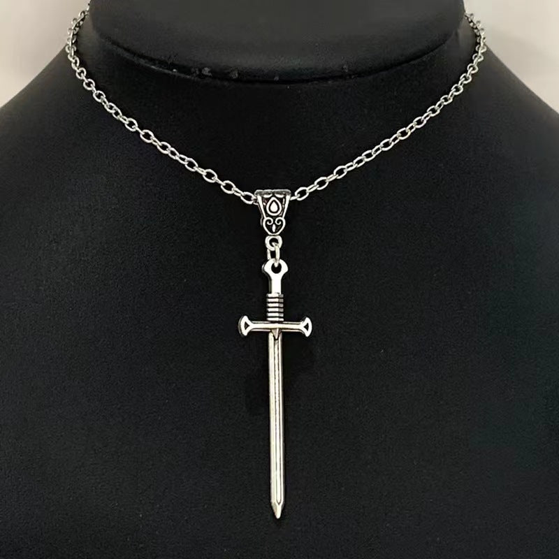 Black Bead Sword Necklace Ethnic Style Black – Jewelry Gift Ideas — 1