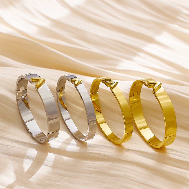 V-shaped Wide Couple Bracelet Female Gold Buckle – Jewelry Gift Ideas — 1