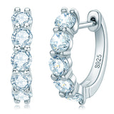 Women's Round Cut Silver Moissanite Stud Earrings – Gifts for Her — 5