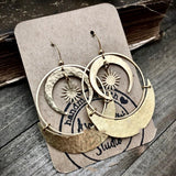 Fashion Gold Brass Sun Moon Pendant Earrings – Stylish Gifts — 1