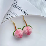 Handmade Cute Peach Sweet Wool Earrings – Small Gift Ideas — 5