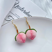 Handmade Cute Peach Sweet Wool Earrings – Small Gift Ideas — 5