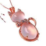 Natural Crystal Cat Pendant Clavicle Chain – Jewelry Gift Ideas — 3