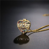 Mothers Day Gift Peach Heart MOM Pendant Necklace – Jewelry Gift Ideas — 3