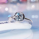 925 Silver 7mm Round White Diamond Ice Flower Cut – Gifts for Couples — 1