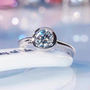 925 Silver 7mm Round White Diamond Ice Flower Cut – Gifts for Couples — 1