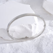 Small Snap Buckle Oval Bracelet In Titanium – Jewelry Gift Ideas — 3