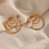Trendy Earrings Stainless Steel Multi-layer – Jewelry Gift Ideas — 3