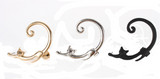 Single Piece Punk Style Cat Post Earring with Ear Cuff – Stylish Gifts — 4