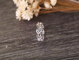 Opening ring leaf hollow plain silver ring – Practical Gifts — 3