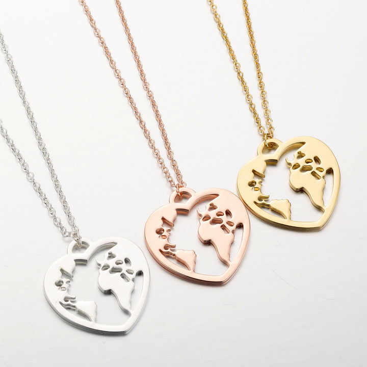 Necklace Love World Ladies Stainless Steel – Jewelry Gift Ideas — 1