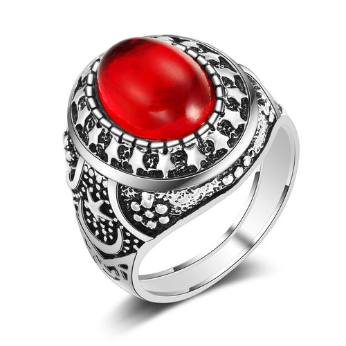 Antique Silver Moon And Stars Pattern Ladies Ring – Holiday Gift Ideas — 1