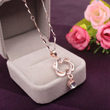 Korean Style White Gold Heart Necklace Double – Jewelry Gift Ideas — 4