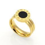 Roman numerals round shell agate ring – Birthday Gifts — 4