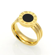 Roman numerals round shell agate ring – Birthday Gifts — 4