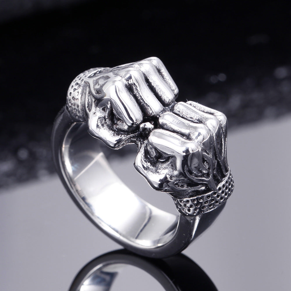 Stainless Steel Stylish Sports Fist Ring – Fitness Gifts — 1