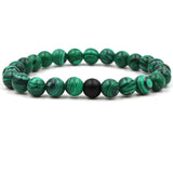 Classic Black Matte Green Malachite Bracelets – Jewelry Gift Ideas — 10