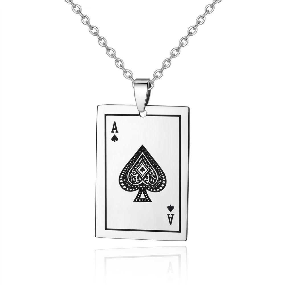 Stainless Steel Spades Pendant Necklace – Jewelry Gift Ideas — 1