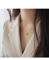Geometric ring short clavicle necklace – Jewelry Gift Ideas — 7
