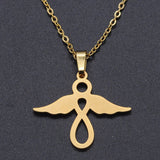 Stainless Steel Hollow Angel Pendant Necklace – Jewelry Gift Ideas — 5
