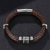 Stainless Steel Braided Leather Bracelet Metal – Stylish Gifts — 4