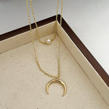 Pearl Moon Double-layer Necklace Female Popular – Jewelry Gift Ideas — 12