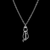 Titanium Cute Kitten Monogrammed Necklace – Jewelry Gift Ideas — 6